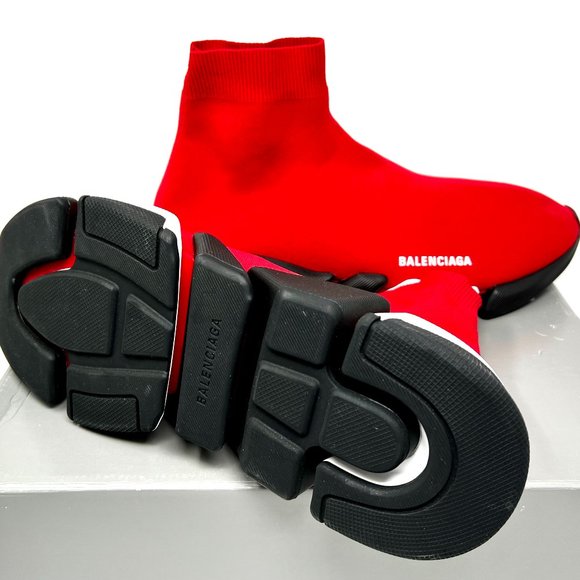 Balenciaga Speed 2.0 LT Bicolor Special Red/Blk/White Mens Sneakers Shoes - Picture 1 of 3